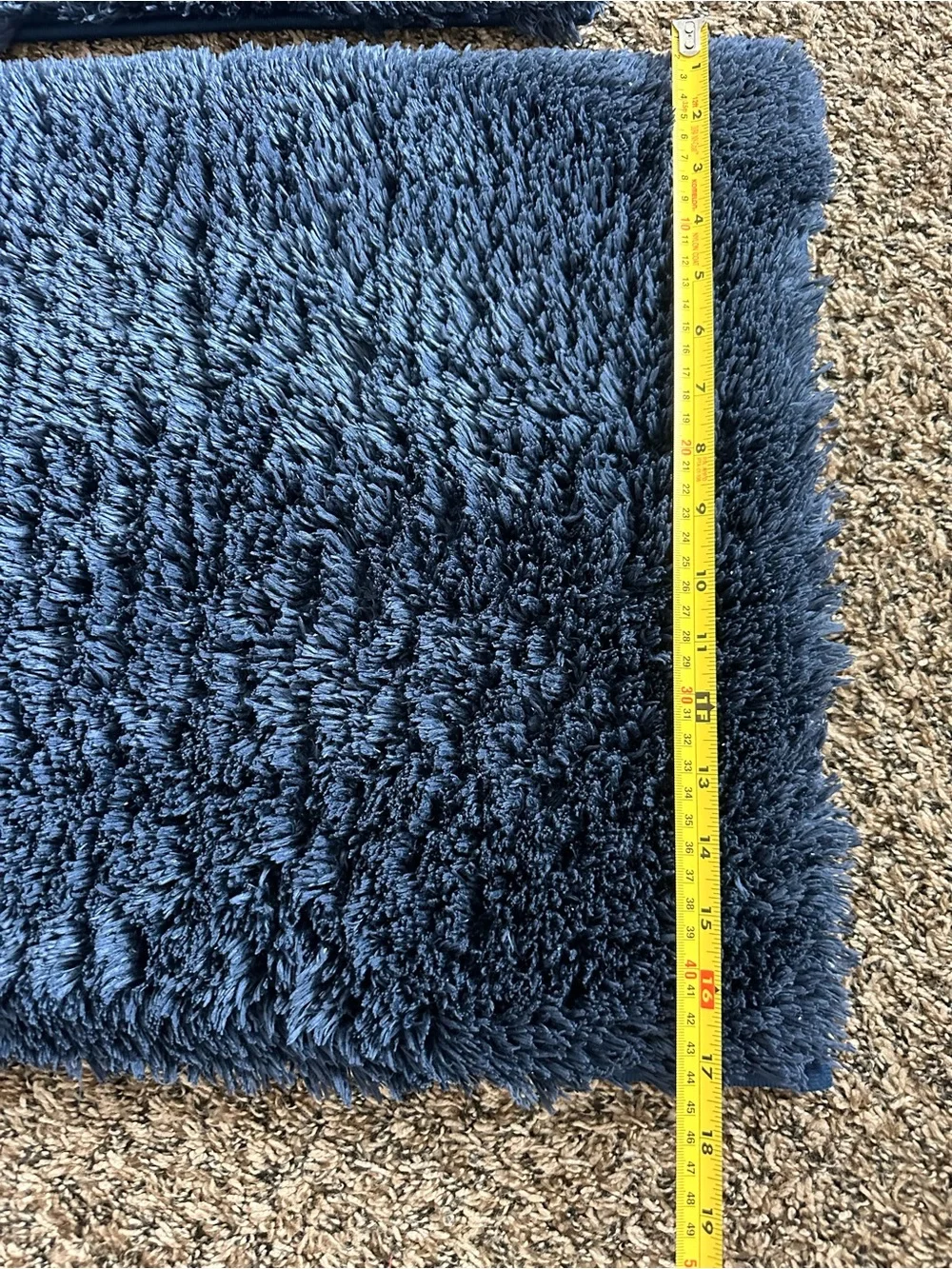 blue plush microfiber bathroom rugs - set of 4 (see photos for size)